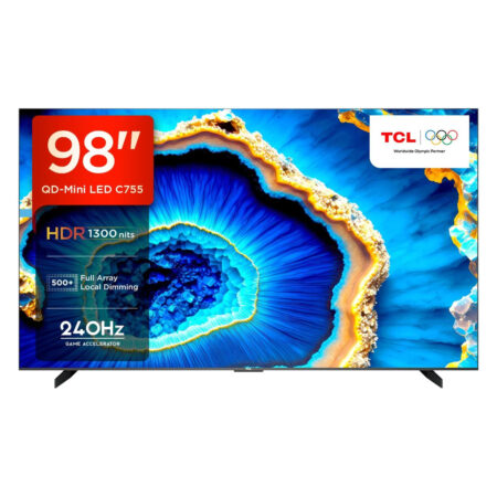 TCL 248 cm (98 inches) 4K Ultra HD Smart QD-Mini LED Google TV 98C755 (Black)